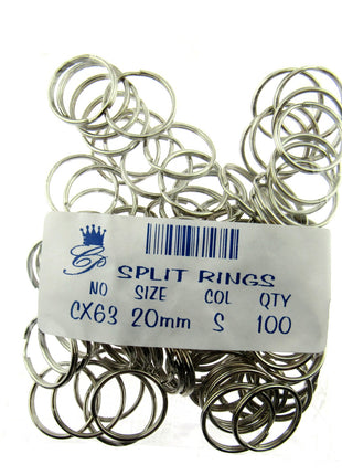 Silver Split Key Rings - Use For In The Hoop Embroidery Projects 4 x Sizes CX63 - ThreadandTrimmings