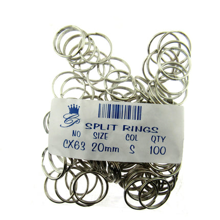 Silver Split Key Rings - Use For In The Hoop Embroidery Projects 4 x Sizes CX63 - ThreadandTrimmings