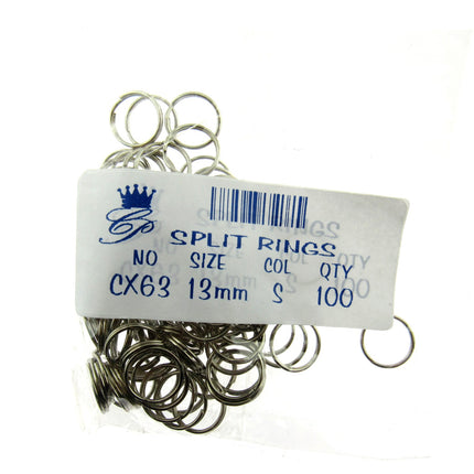 Silver Split Key Rings - Use For In The Hoop Embroidery Projects 4 x Sizes CX63 - ThreadandTrimmings