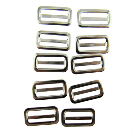 Three bar metals sliders on a white background