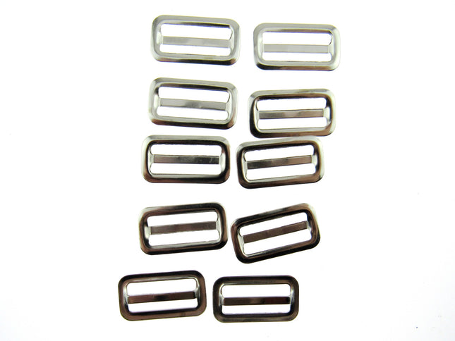 Three bar metals sliders on a white background