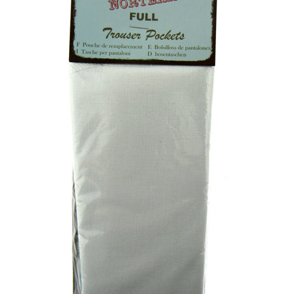 A packaged pair of white trouser pockets with the brand 'Nortexx' visible on the label.