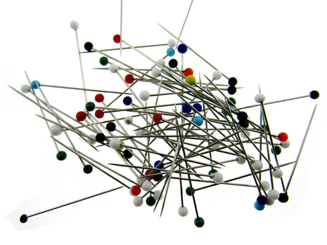 Glass Head Straight Sewing Pins - None Melt Pins - 32mm - 80 Pins Approx JTL057 - ThreadandTrimmings