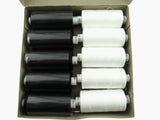 Coats Moon Sewing Thread - Black, White or Natural - 1000 Yards - 10 Spool Box