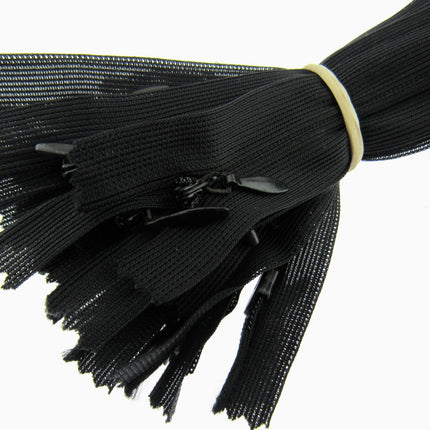 14" Black Invisible Zips - ThreadandTrimmings