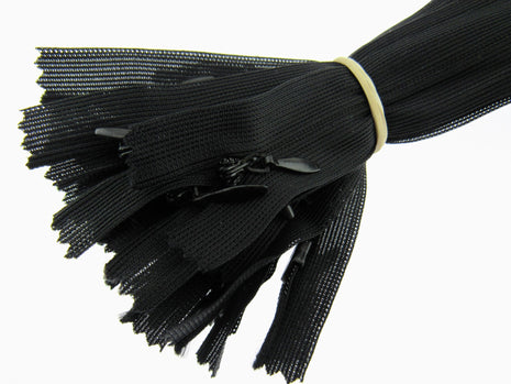 14" Black Invisible Zips - ThreadandTrimmings