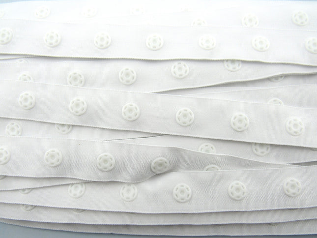 Duvet Cover Popper Snap Fastener Tape 18mm Wide Tape 10 Meter Card - ThreadandTrimmings