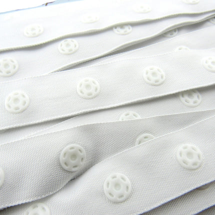 Duvet Cover Popper Snap Fastener Tape 18mm Wide Tape 10 Meter Card - ThreadandTrimmings