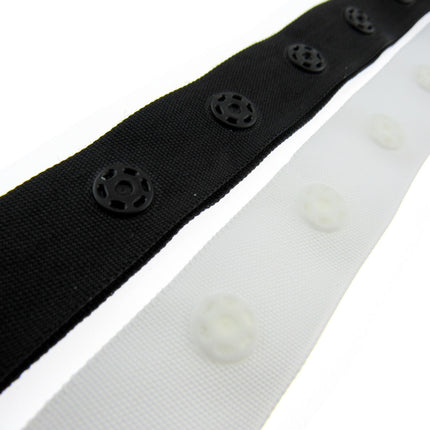 Duvet Cover Popper Snap Fastener Tape 18mm Wide Tape 10 Meter Card - ThreadandTrimmings