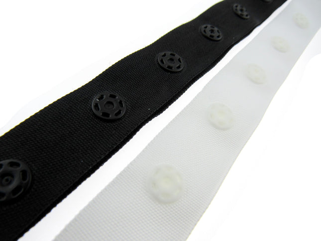 Duvet Cover Popper Snap Fastener Tape 18mm Wide Tape 10 Meter Card - ThreadandTrimmings