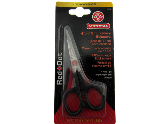 Mundial 4.25 Inch Embroidery Scissors "Red Dot"