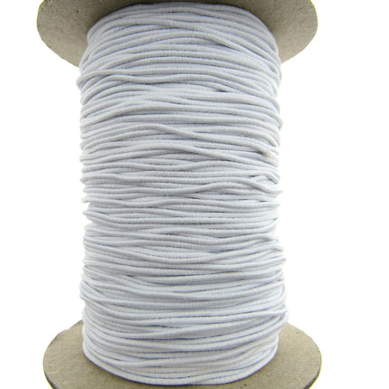 Thin Round Elastic in 5m Lengths Choice of Black or White 1mm / 2mm / 3mm Widths - ThreadandTrimmings