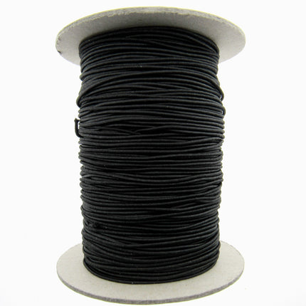 Thin Round Elastic in 5m Lengths Choice of Black or White 1mm / 2mm / 3mm Widths - ThreadandTrimmings
