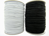 Thin Round Elastic Hat Elastic by Habicraft 1mm 1.5mm 2mm 3mm In Black or White