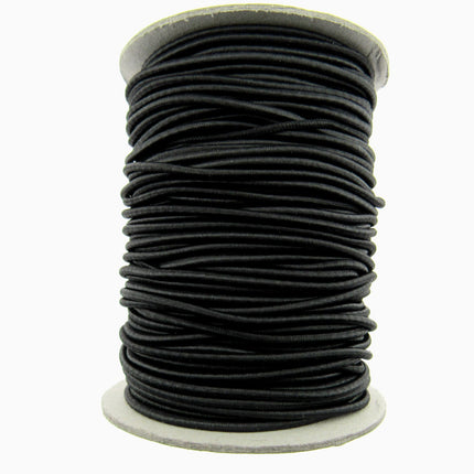 Round Thin Cord Elastic 2.5mm Wide Black or White Full Roll (50m) UK Made - ThreadandTrimmings