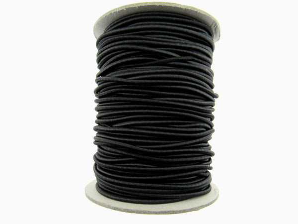 Round Thin Cord Elastic - 2.5mm Wide Black or White - Full Roll