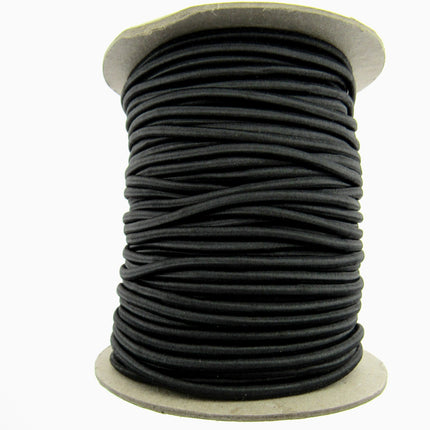 Thin Round Stretchy Cord Elastic 3mm Black or White 50m Full Roll UK Made - ThreadandTrimmings