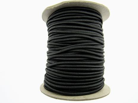Thin Round Stretchy Cord Elastic 3mm Black or White 50m Full Roll UK Made - ThreadandTrimmings