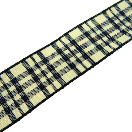 WIRED EDGE Plaid Tartan Ribbon - 5 Meters of 25mm Great for Floristry Bows - ThreadandTrimmings