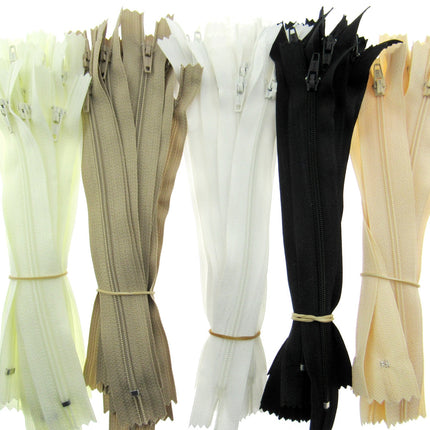 Closed End Nylon Zips - PEX Zips - 10 x zips with Metal Stopper - ThreadandTrimmings