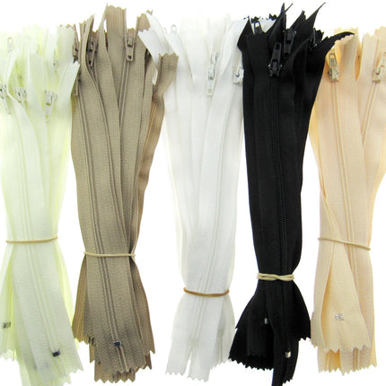 Closed End Nylon Zips - PEX Zips - 10 x zips with Metal Stopper - ThreadandTrimmings
