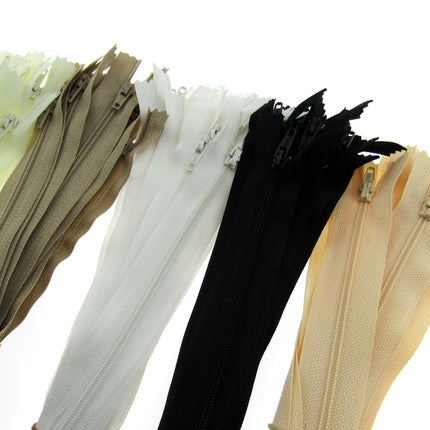 Closed End Nylon Zips - PEX Zips - 10 x zips with Metal Stopper - ThreadandTrimmings