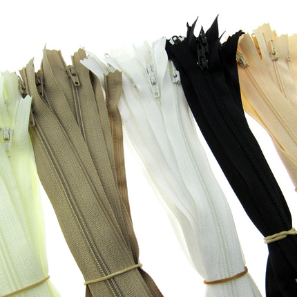 Closed End Nylon Zips - PEX Zips - 10 x zips with Metal Stopper - ThreadandTrimmings