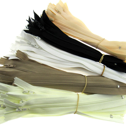 Closed End Nylon Zips - PEX Zips - 10 x zips with Metal Stopper - ThreadandTrimmings