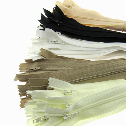 Closed End Nylon Zips - PEX Zips - 10 x zips with Metal Stopper - ThreadandTrimmings