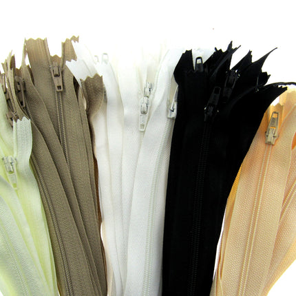Closed End Nylon Zips - PEX Zips - 10 x zips with Metal Stopper - ThreadandTrimmings