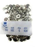 100 x 11.5mm Silver Coloured Plastic Mini Buttons CX1 CLEARANCE