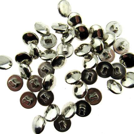 Silver Plastic Mini Buttons with Shank 100 Buttons 11.5mm CX1 CLEARANCE
