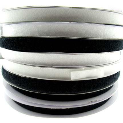 Hook & Loop Sew On Touch & Close Tape Both Sides 16mm 20mm 25mm 50mm Black White - ThreadandTrimmings