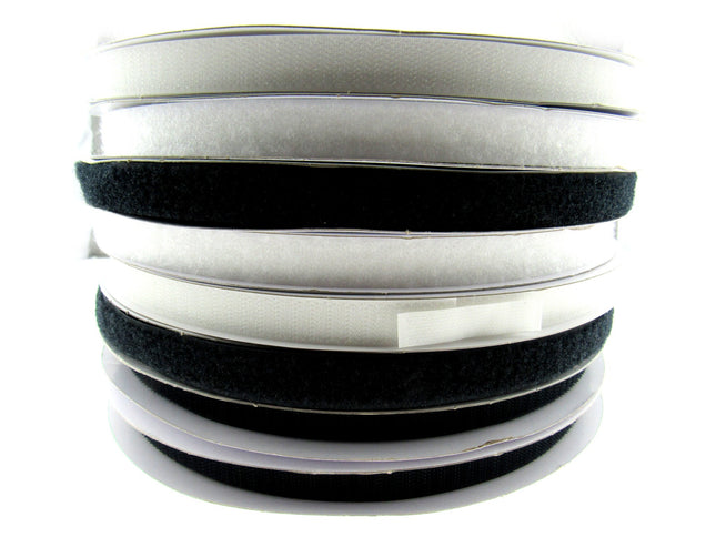 Hook & Loop Sew On Touch & Close Tape Both Sides 16mm 20mm 25mm 50mm Black White - ThreadandTrimmings