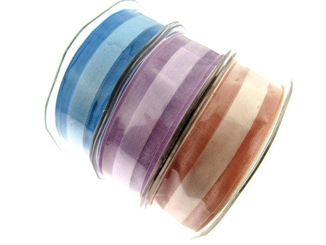 5m x 25mm Nylon Chiffon Ribbon by MAY ARTS - UNICORN Colours - Clearance Ribbon - ThreadandTrimmings