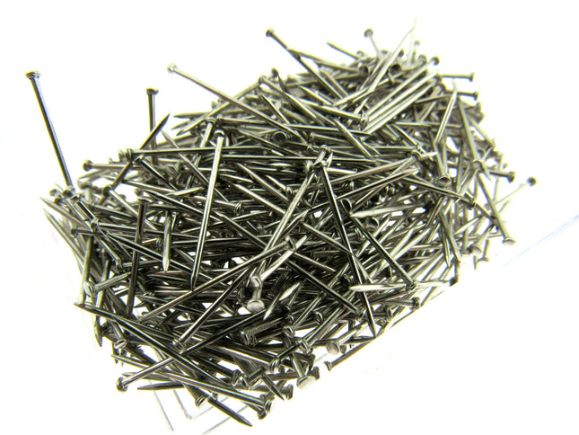 Sequin Lill Bead Craft Pins - 25gm box - Short Silver Pins - 18mm Long - JTL058