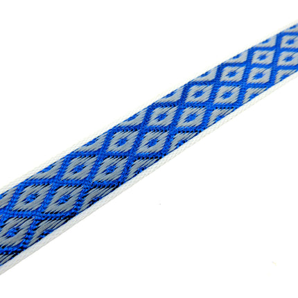 Ribbon Lurex Woven Edge Trim with Diamond Pattern - Nice For Christmas 5m x 12mm - ThreadandTrimmings