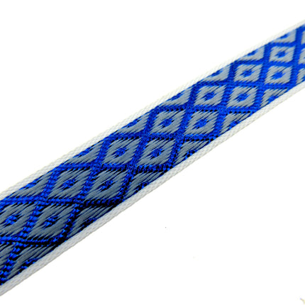 Ribbon Lurex Woven Edge Trim with Diamond Pattern - Nice For Christmas 5m x 12mm - ThreadandTrimmings