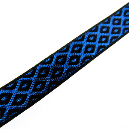 Ribbon Lurex Woven Edge Trim with Diamond Pattern - Nice For Christmas 5m x 12mm - ThreadandTrimmings