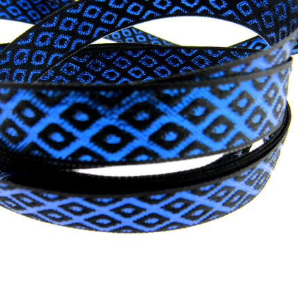 Ribbon Lurex Woven Edge Trim with Diamond Pattern - Nice For Christmas 5m x 12mm - ThreadandTrimmings