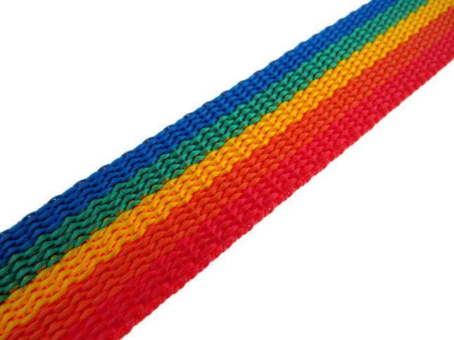 Rainbow Webbing Gay Pride Polypropylene Strapping For Bags/Leash 25mm/40mm/50mm - ThreadandTrimmings