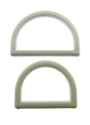 White Nylon D Rings - 19mm and 25mm - CD302 - ThreadandTrimmings