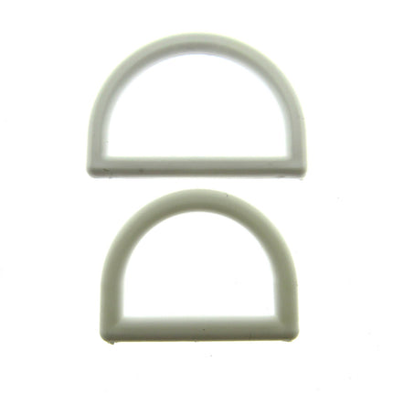 White Nylon D Rings - 19mm and 25mm - CD302 - ThreadandTrimmings