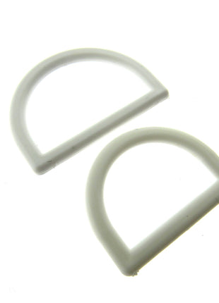 White Nylon D Rings - 19mm and 25mm - CD302 - ThreadandTrimmings