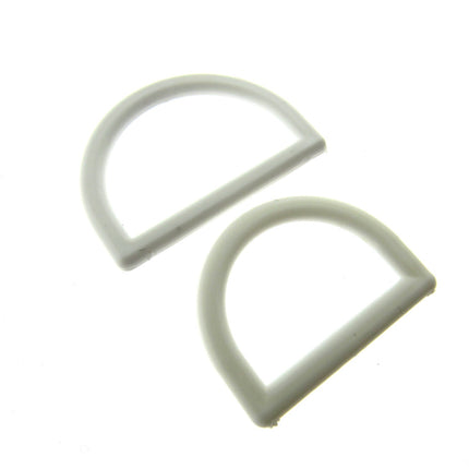 White Nylon D Rings - 19mm and 25mm - CD302 - ThreadandTrimmings