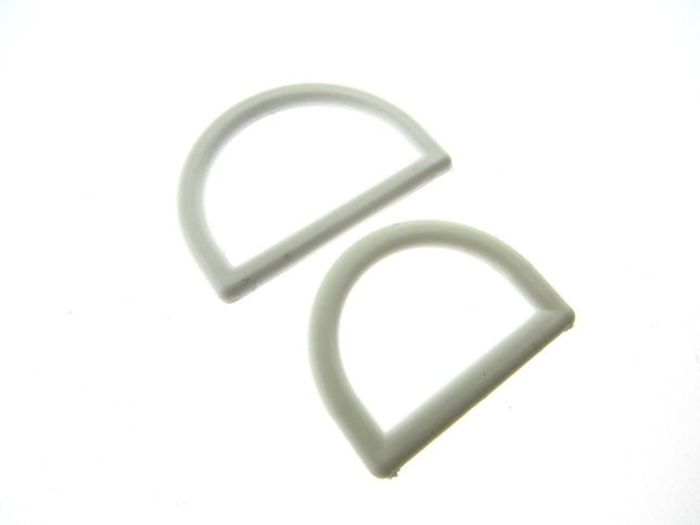 White Nylon D Rings - 19mm and 25mm - CD302 - ThreadandTrimmings