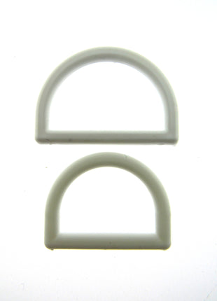 White Nylon D Rings - 19mm and 25mm - CD302 - ThreadandTrimmings