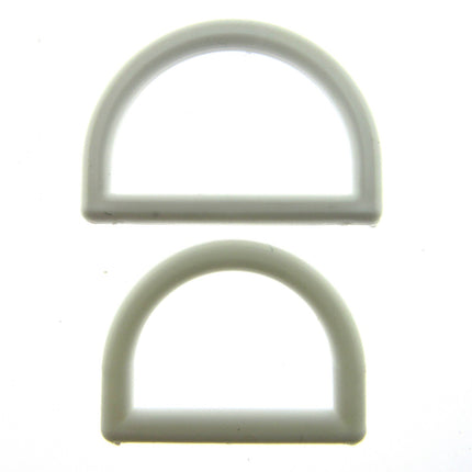 White Nylon D Rings - 19mm and 25mm - CD302 - ThreadandTrimmings