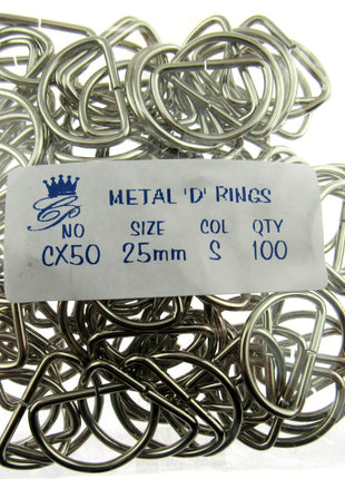 D Rings Metal Loops Buckles Gold & Silver Webbing Bag Straps 12mm / 19mm / 25mm - ThreadandTrimmings
