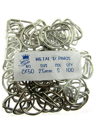 D Rings Metal Loops Buckles Gold & Silver Webbing Bag Straps 12mm / 19mm / 25mm - ThreadandTrimmings